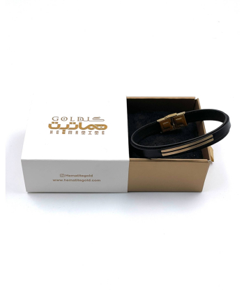 دستبند چرم نرسی هماتیت گلد Hematite Gold کد 136025