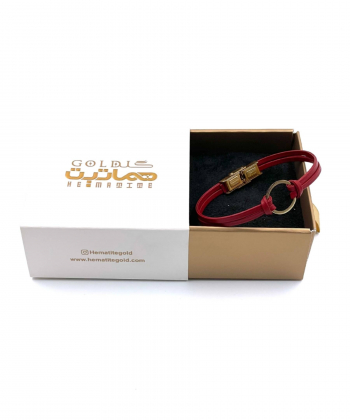 دستبند چرمی دایره ای هماتیت گلد Hematite Gold کد 136023