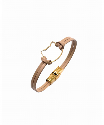 دستبند چرمی گربه محیا هماتیت گلد Hematite Gold کد 136022