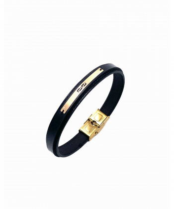 دستبند چرم ورساچه هماتیت گلد Hematite Gold کد 136021