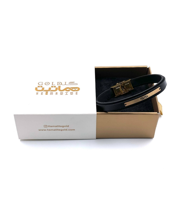 دستبند چرم ورساچه هماتیت گلد Hematite Gold کد 136021