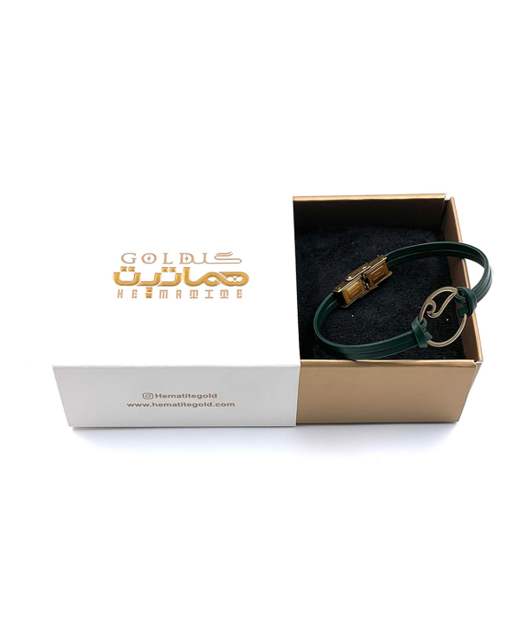 دستبند چرم موج هماتیت گلد Hematite Gold کد 136031