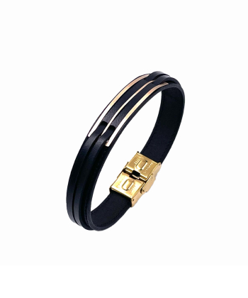دستبند چرم هومان هماتیت گلد Hematite Gold کد 136029