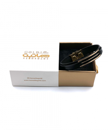 دستبند چرم هومان هماتیت گلد Hematite Gold کد 136029