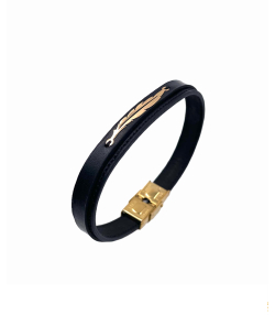 دستبند چرم هایکا هماتیت گلد Hematite Gold کد 136028