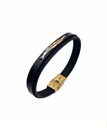 دستبند چرم هایکا هماتیت گلد Hematite Gold کد 136028