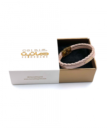 دستبند چرم بی نهایت ظریف هماتیت گلد Hematite Gold کد 136013
