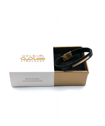 دستبند چرم ویشتاسب هماتیت گلد Hematite Gold کد 136012