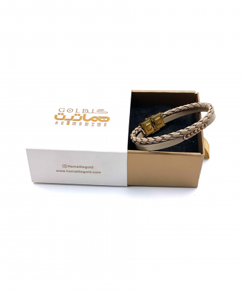دستبند چرم کارتیر آیسان هماتیت گلد Hematite Gold کد 136011
