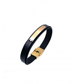 دستبند چرم خوارزم هماتیت گلد Hematite Gold کد 136010