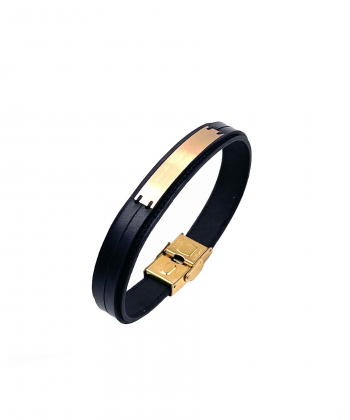 دستبند چرم خوارزم هماتیت گلد Hematite Gold کد 136010