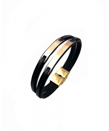 دستبند چرم زریر هماتیت گلد Hematite Gold کد 136008