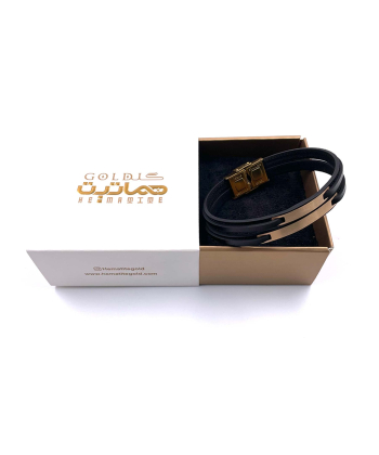 دستبند چرم زریر هماتیت گلد Hematite Gold کد 136008