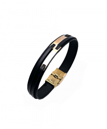 دستبند چرم اسپندیار هماتیت گلد Hematite Gold کد 136007