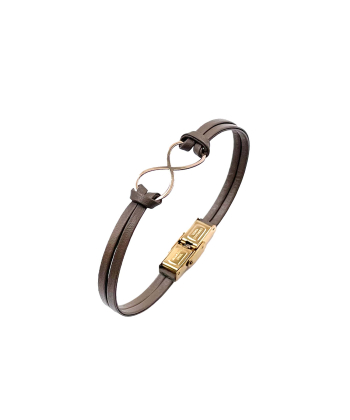 دستبند چرم بی نهایت هماتیت گلد Hematite Gold کد 136006