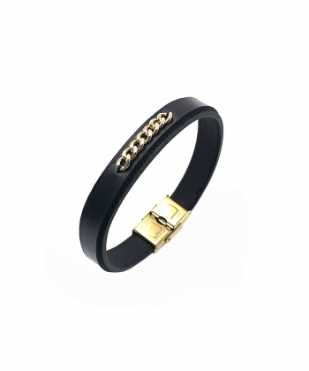 دستبند چرم کارتیری هماتیت گلد Hematite Gold کد 136002