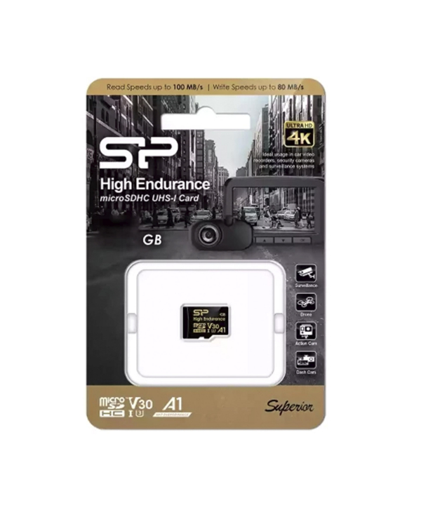 کارت حافظه MicroSDHC سیلیکون پاور مدل Golden Series High Endurance UHS-1 V30 A1 ظرفیت 128 گیگابایت