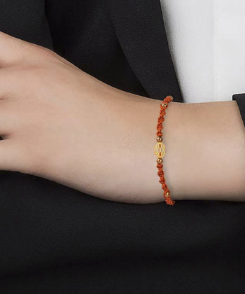 دستبند نخی بافت بادامی مسی کیا گالری Kia Gallery کد BSH199