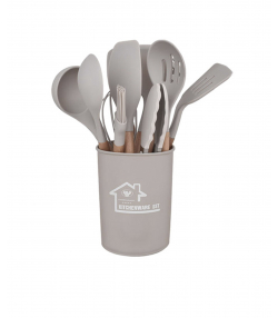 ست کفگیر و ملاقه کیچن ویر kitchen ware کد 4570 با دسته بامبو سری 12 تکه