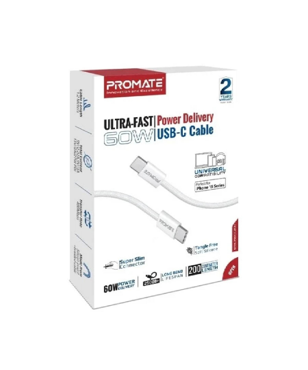 کابل USB-C به لایتنینگ پرومیت مدل ECOLINE-CI120 طول 1.2 متر