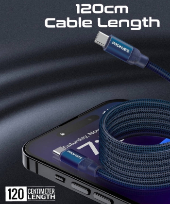 کابل تبدیل USB-C پرومیت مدل SPRINGY.BLUE طول 1.2 متر