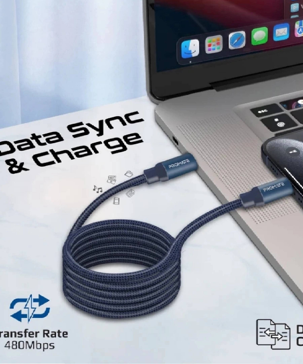 کابل تبدیل USB-C پرومیت مدل SPRINGY.BLUE طول 1.2 متر