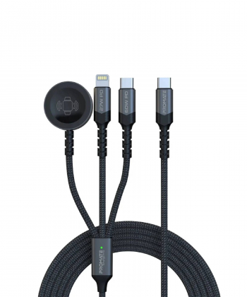 کابل تبدیل USB-C به USB-C/ پد شارژ اپل واچ/ لایتنینگ پرومیت مدل ICHARGE-TRIO طول 1.5 متر