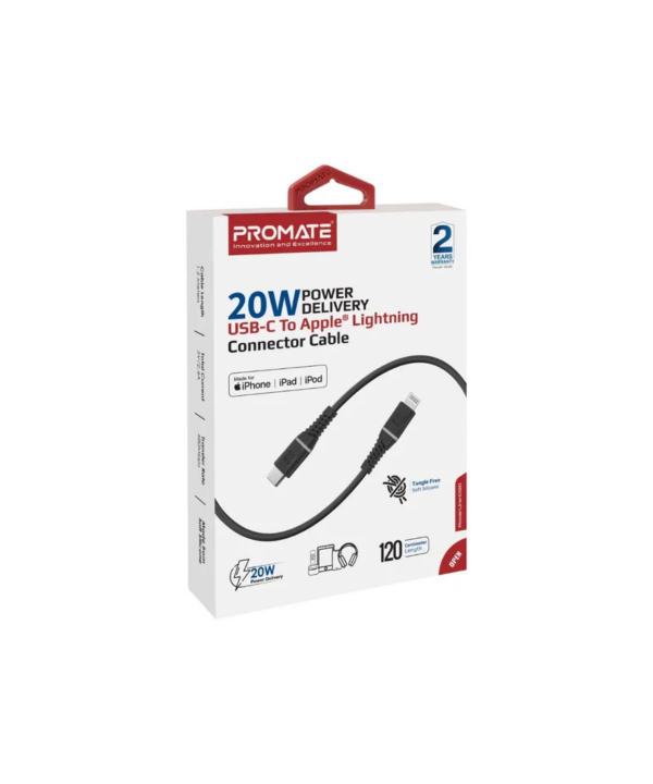 کابل USB-C به لایتنینگ پرومیت مدل POWERLINE-CI120 طول 1.2 متر