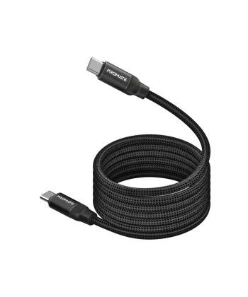 کابل USB-C پرومیت مدل SPRINGY.BLK طول 1.2 متر