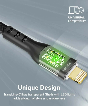 کابل USB-C به لایتنینگ پرومیت مدل TRANSLINE-CI.BLACK طول 1.2 متر