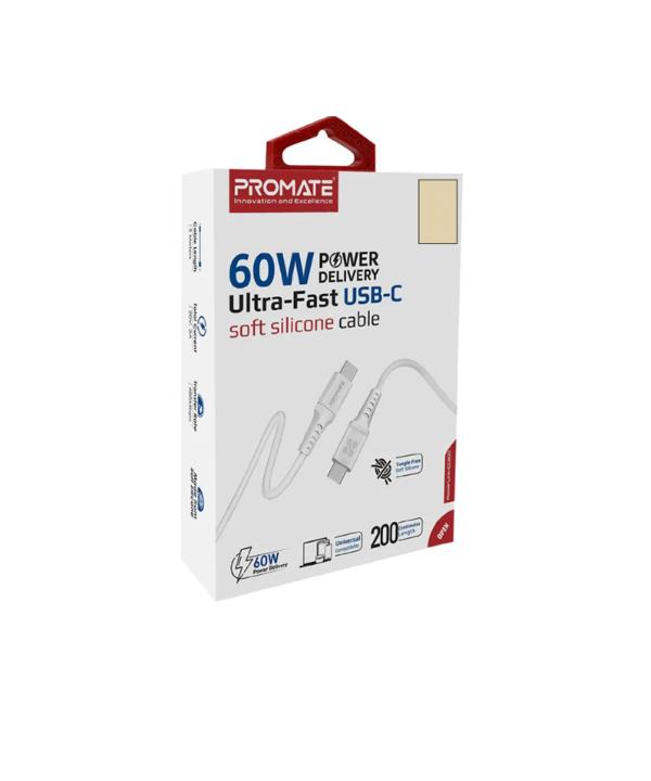 کابل USB-C پرومیت مدل POWERLINK-CC200.W به طول 2 متر