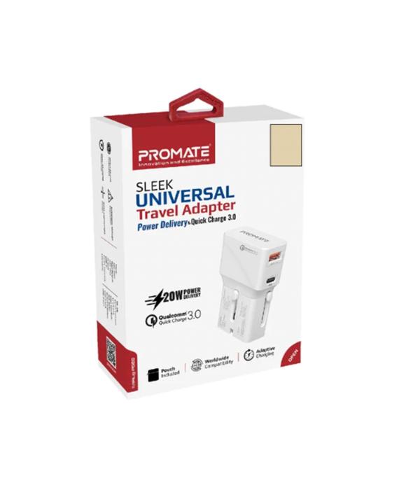 شارژر دیواری 20 وات پرومیت مدل TRIPLUG-PD20.W