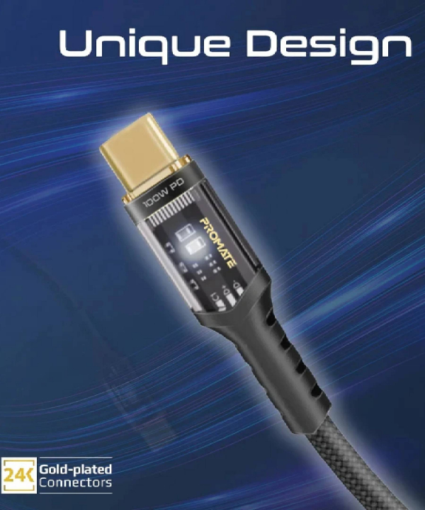 کابل USB-C پرومیت مدل LUCIDLINE-CC120 طول 1.2 متر | مشکی
