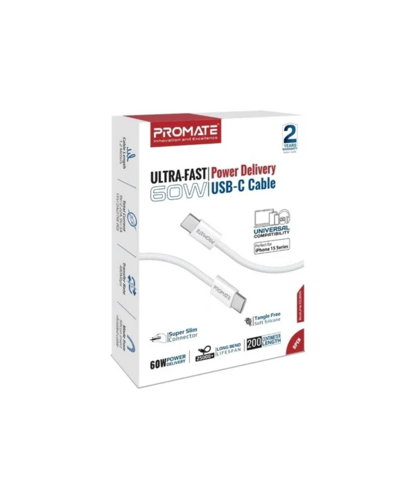 کابل USB-C به لایتنینگ پرومیت مدل ECOLINE-CI120  طول 1.2 متر