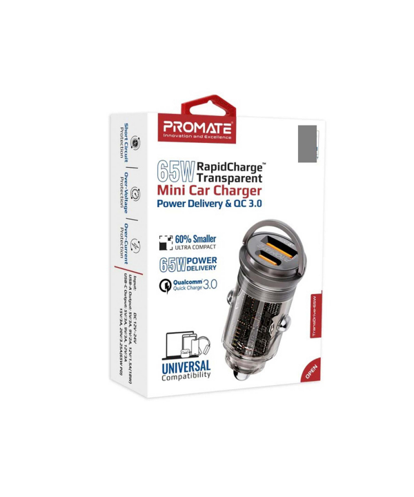 شارژر فندکی 65 وات پرومیت مدل TRANSDRIVE-65W