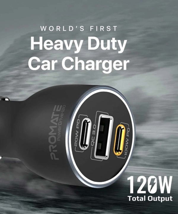 شارژر فندکی 120 وات پرومیت مدل POWERDRIVE-120