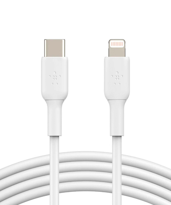کابل تبدیل USB-C به لایتنینگ بلکین مدل CAA003bt1MWH Fast Charge به طول 1 متر