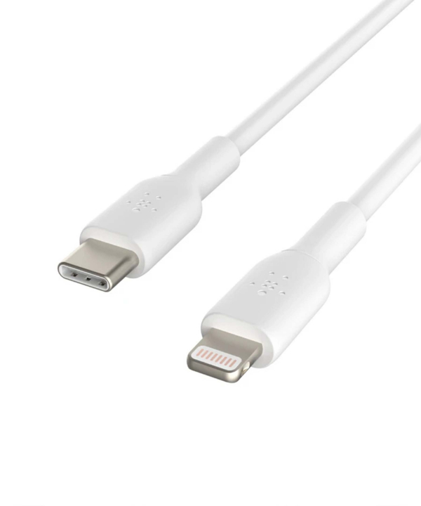 کابل تبدیل USB-C به لایتنینگ بلکین مدل CAA003bt1MWH Fast Charge به طول 1 متر