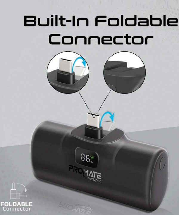 پاوربانک پرومیت مدل POWERUP-C.BLK ظرفیت 5000 میلی‌آمپرساعت