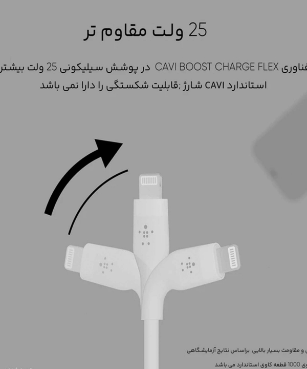 کابل تبدیل USB-C به لایتنینگ بلکین مدل CAA009bt3MWH طول 3 متر
