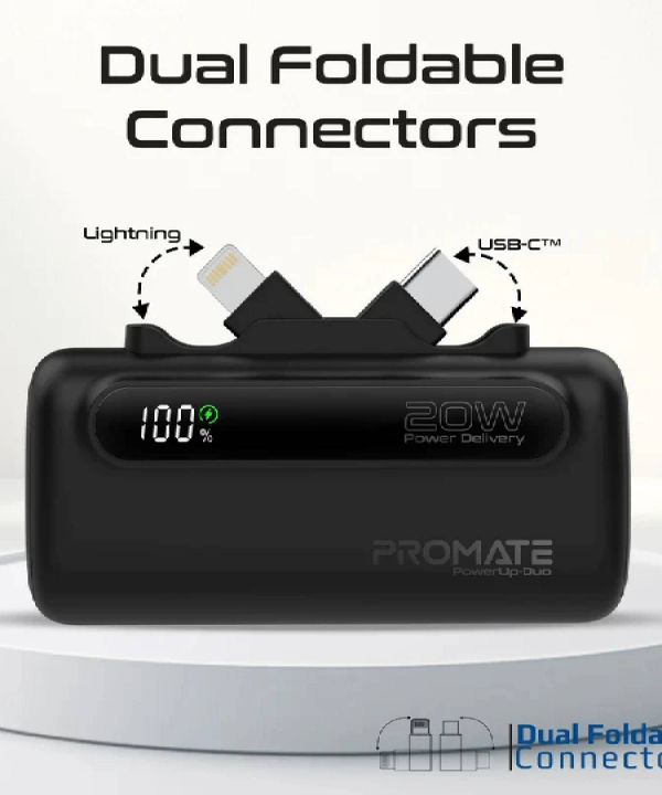 پاوربانک پرومیت مدل POWERUP-DUO  ظرفیت 5000 میلی‌آمپرساعت
