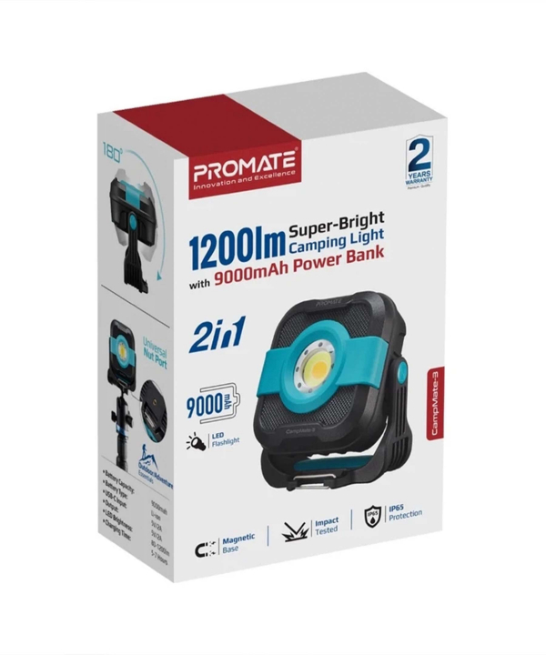 پاوربانک پرومیت مدل CAMPMATE-3 ظرفیت 9000 میلی‌آمپرساعت