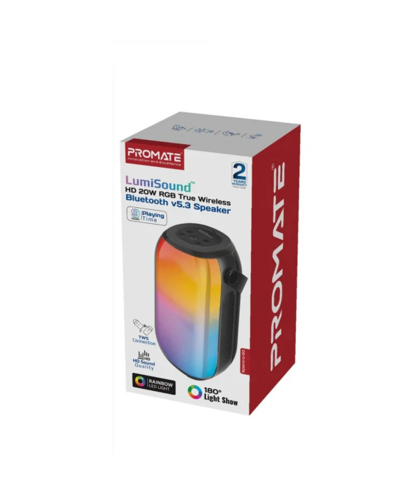 اسپیکر بلوتوثی قابل حمل پرومیت مدل SPECTRO-20 | مشکی