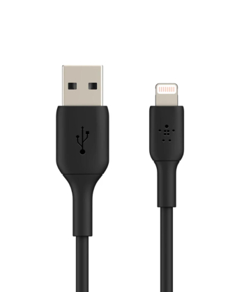 کابل تبدیل USB به لایتنینگ بلکین مدل CAA001bt1MBK2PK طول 1 متر بسته 2 عددی