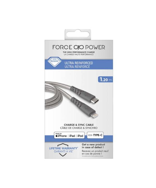 کابل تبدیل USB-C به لایتنینگ فورس مدل FPCBLMFIC1.2MG Ultra-reinforced Cable طول 1.2 متر