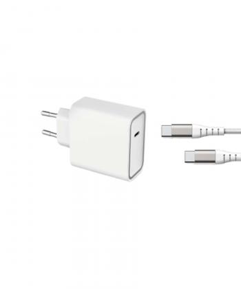 شارژر دیواری فورس مدل FPLICS65WGANCBLCCW به همراه کابل تبدیل USB-C