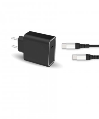 شارژر دیواری فورس مدل FPLICS65WGANCBLCCB USB-C PD به همراه کابل USB-C