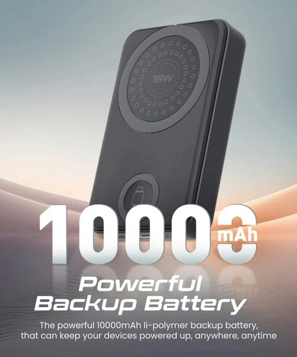 پاوربانک پرومیت مدل POWERMAG-TRIO.BLACK ظرفیت 10000 میلی‌آمپر ساعت