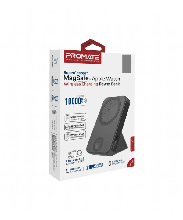 پاوربانک پرومیت مدل POWERMAG-TRIO.BLACK ظرفیت 10000 میلی‌آمپر ساعت