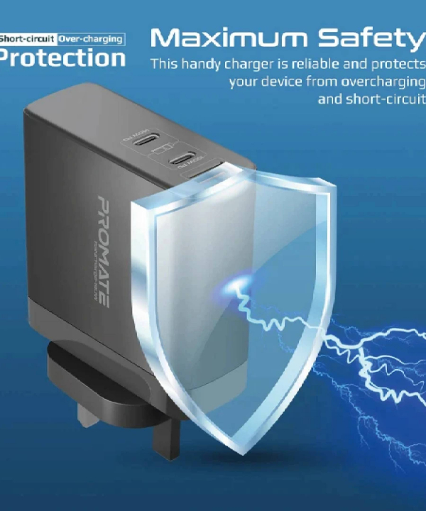 شارژر دیواری 140 وات پرومیت مدل GANCHARGE-140W